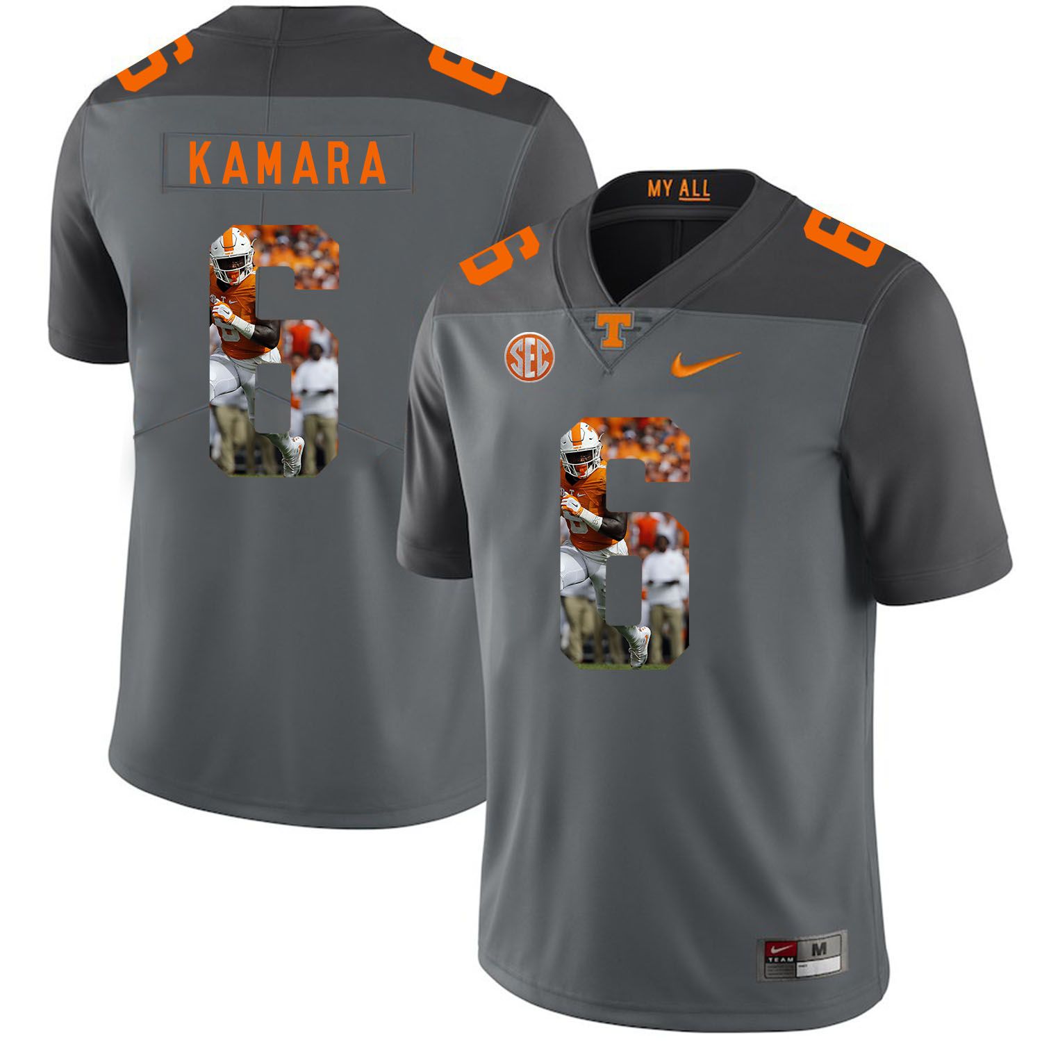 Men Tennessee Volunteers 6 Kamara Grey Fashion Edition Customized NCAA Jerseys